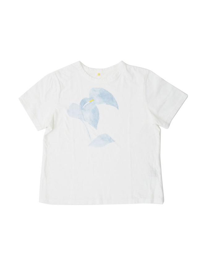 19／－ラフィ天竺海芋柄プリントTシャツ