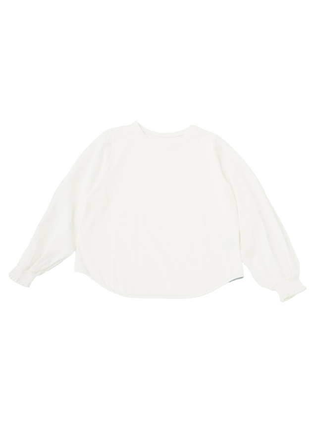 ３０／－ハイゲージ天竺×８０／－ローン　たっぷりギャザー袖Ｔシャツ