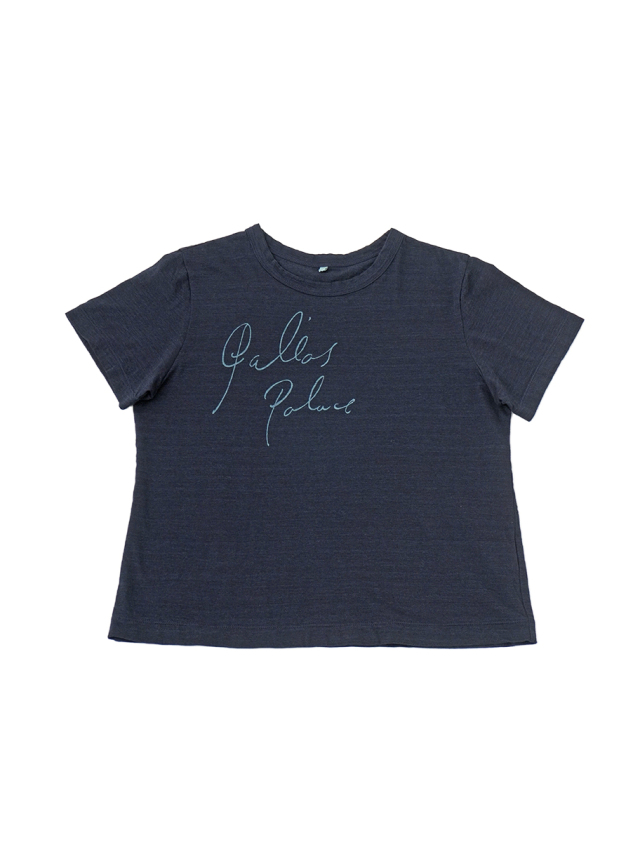 ４０／－インディゴ天竺　ロゴ抜染Ｔシャツ