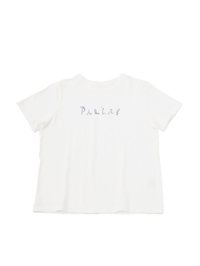 １９／－ラフィ天竺　花文字ロゴプリントＴシャツ