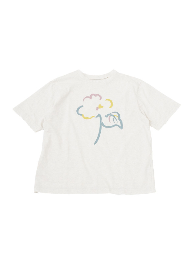 ２５／－ラフィトップ天竺　綿の花柄プリントＴシャツ