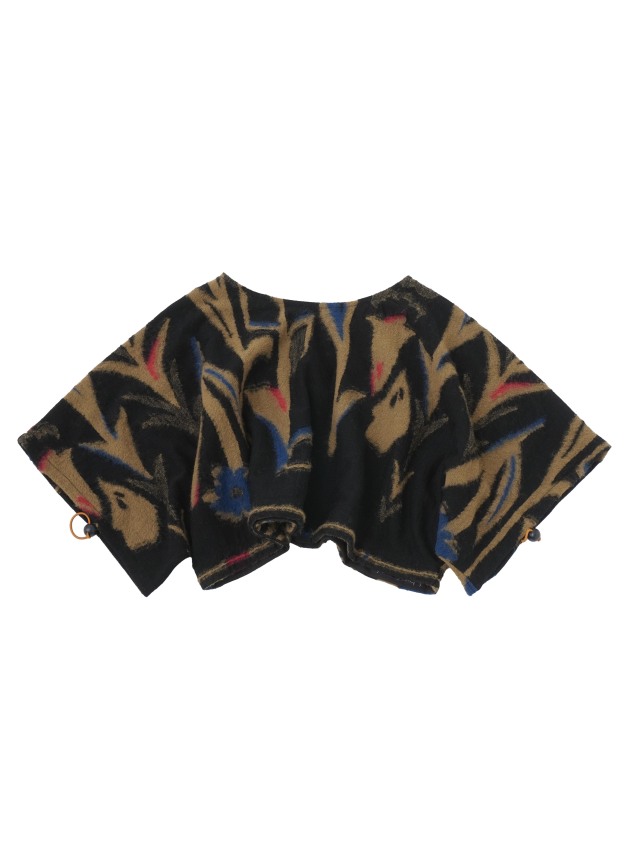 ２／４８カットジャガード小春柄　ドローコード付前後着られるベスト