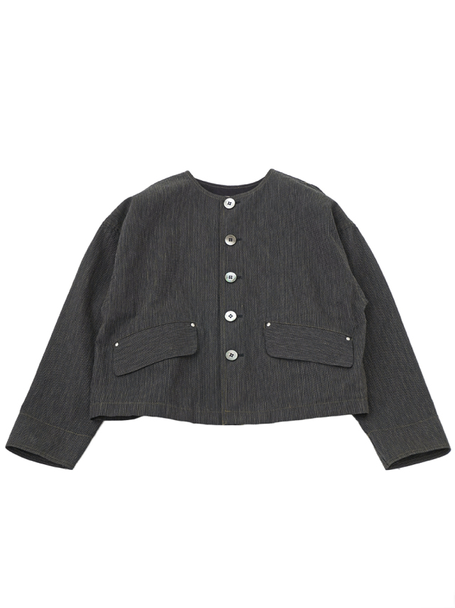 １６／－インディゴヒッコリー　ショート丈ジャケット