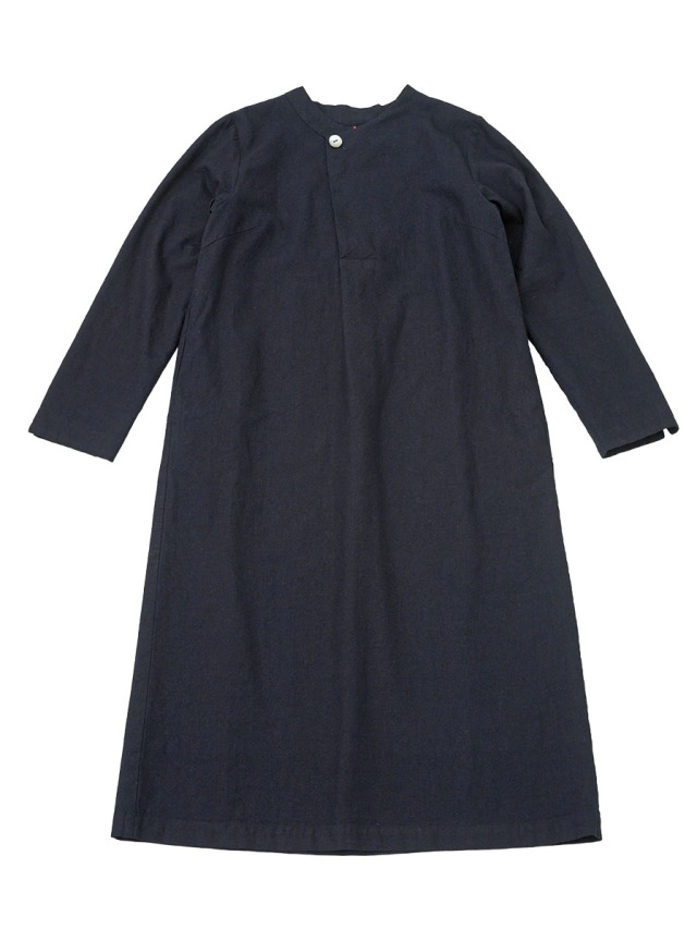 １６／－インディゴ平織　バレルワンピース