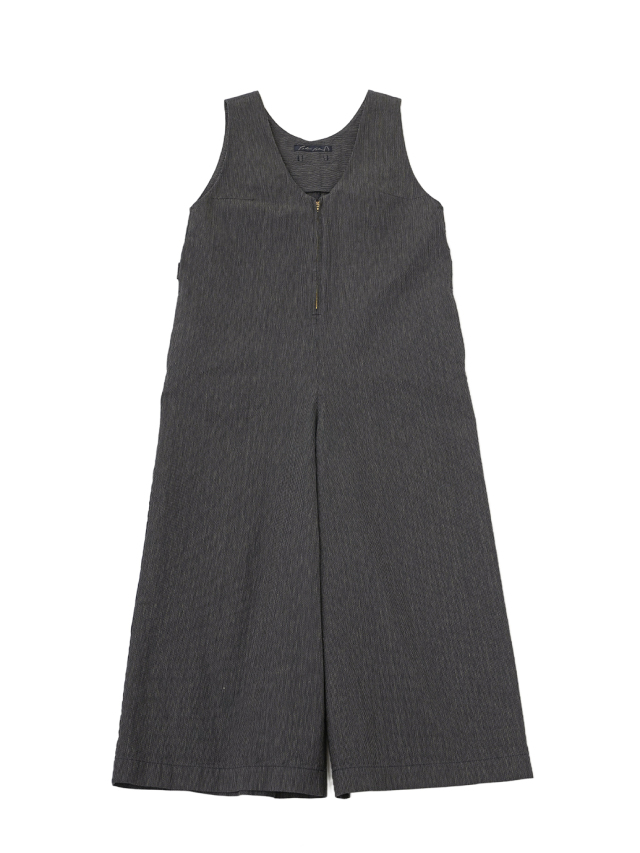 １６／－インディゴヒッコリー　フロントファスナーオールインワン