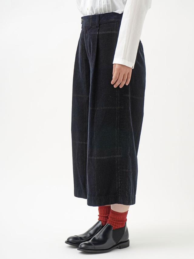 パラスパレス 先染チェック 14W コーデュロイ はんぱ丈 パンツ カタログ掲載 2019秋冬 パラスパレス チェックコーデュロイパンツ 日本製