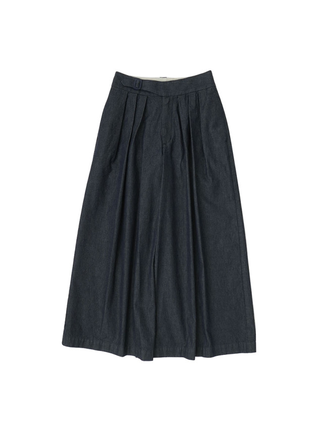 20／－×16／－ムラ糸ダンガリーワイドタックパンツ