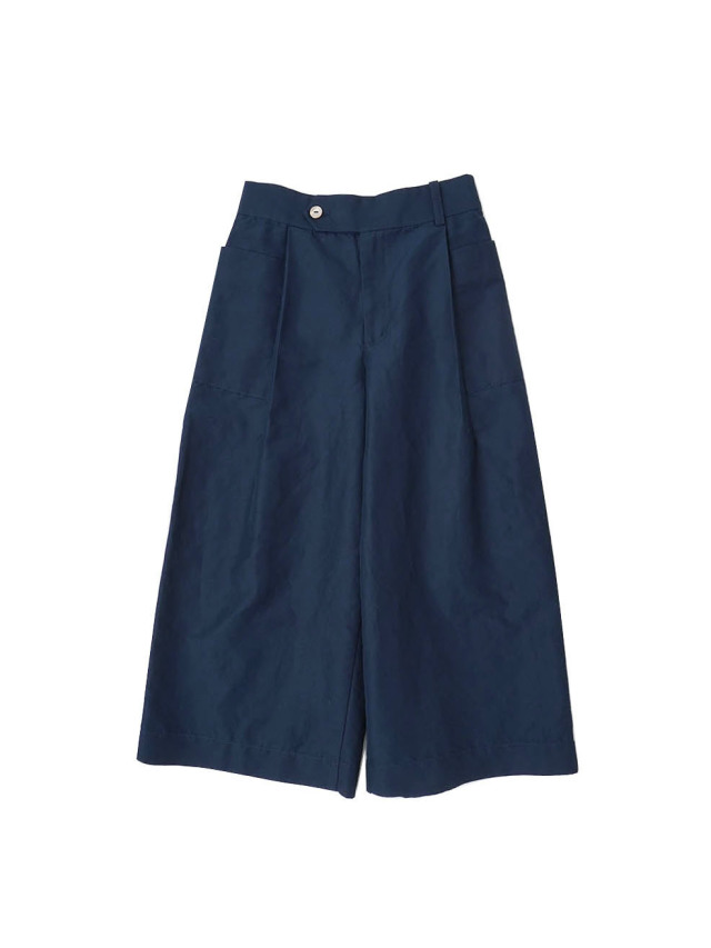 １００／２コットンラミーツイルタックパンツ
