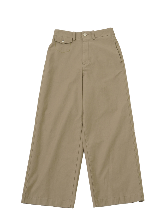 モールスキンストレッチ　ワイドパンツ