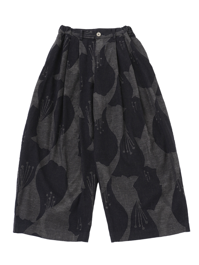 １９／－ラフィウール×１６／－ラフィケイトウ柄ＪＱ　タックパンツ