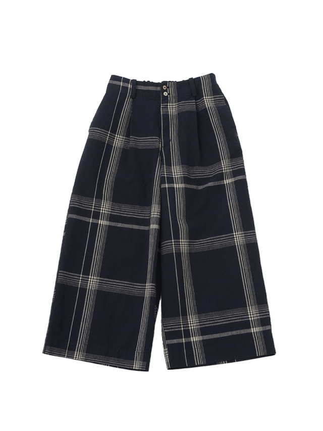 １６／１綿麻春格子’２６　タックパンツ