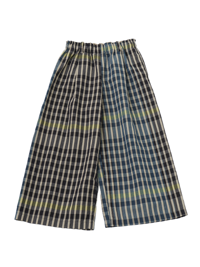 綿麻ふふむチェック　タックパンツ