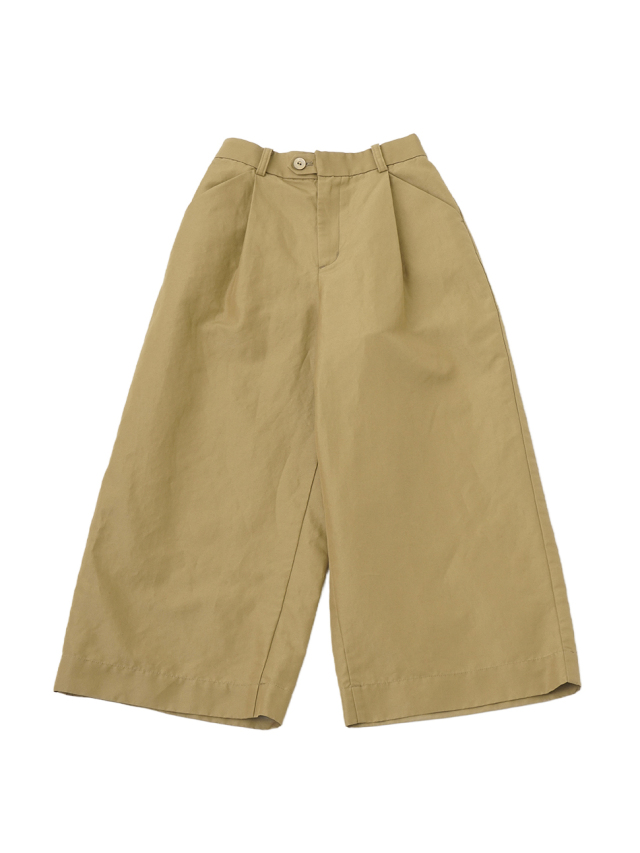 １００／２コットンラミーツイル　タックパンツ