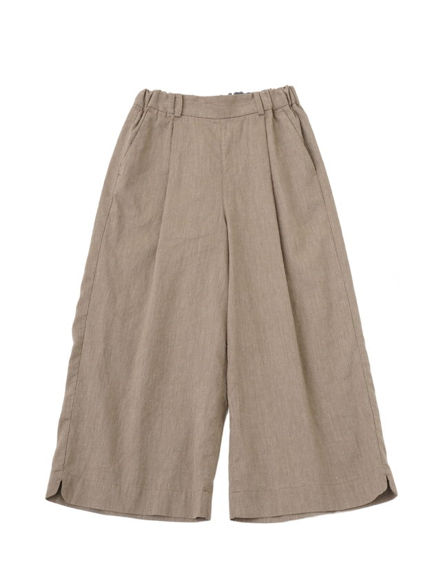 リネンコットンシャンブレー　タックパンツ