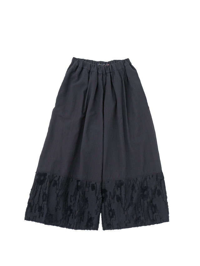 ８０／－カットジャガード夕化粧柄　ギャザーキュロットパンツ