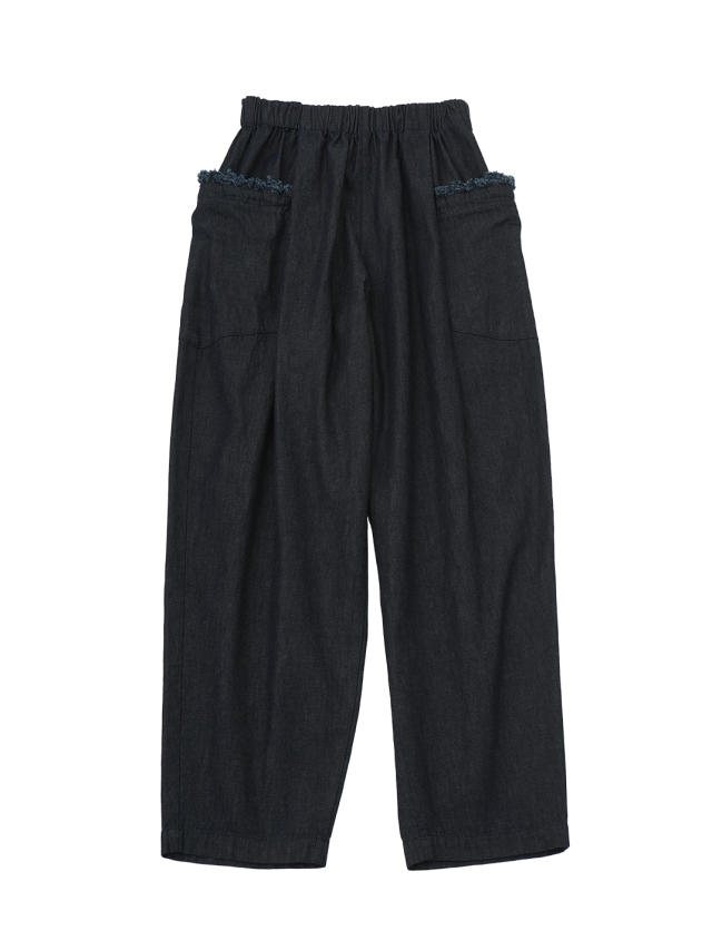 ２０／－ムラ糸ダンガリー×ブレード　テーパードパンツ