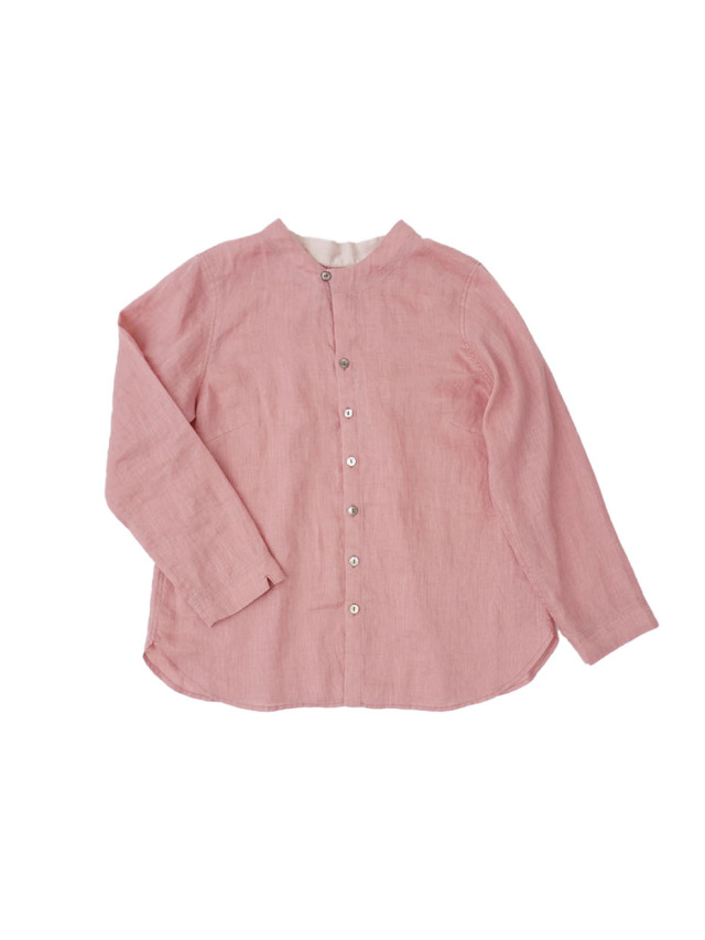 ＷＡＳＨ　ＬＩＮＥＮ　ボトル襟８分袖シャツ