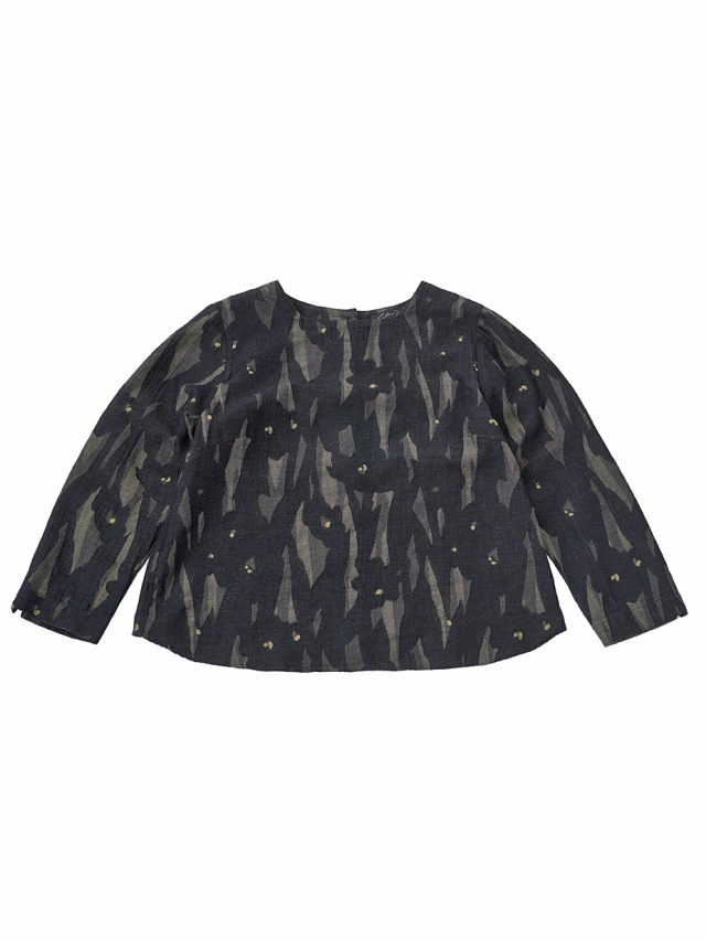 ４０／１×３０／－×３８．５／－ＩＤ新月柄ＪＱ　後開きシャツ