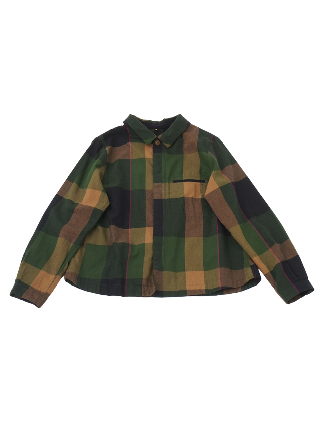 ４０／－起毛ブロックチェック　ワークシャツ