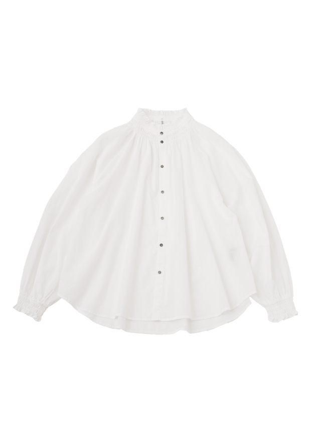 80/-ローンワッシャー スモッキングシャツ