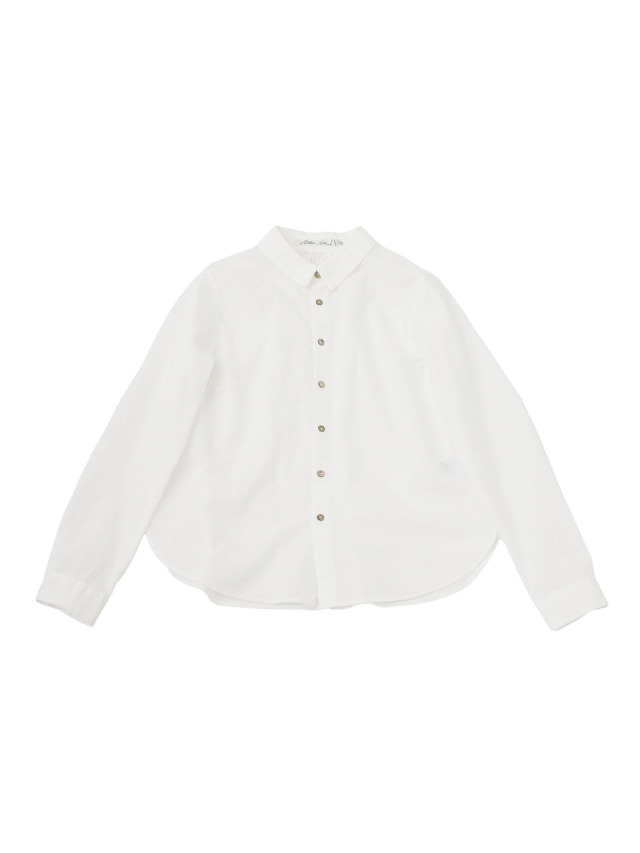 ６０／－ローン　裾ふふむシャツ