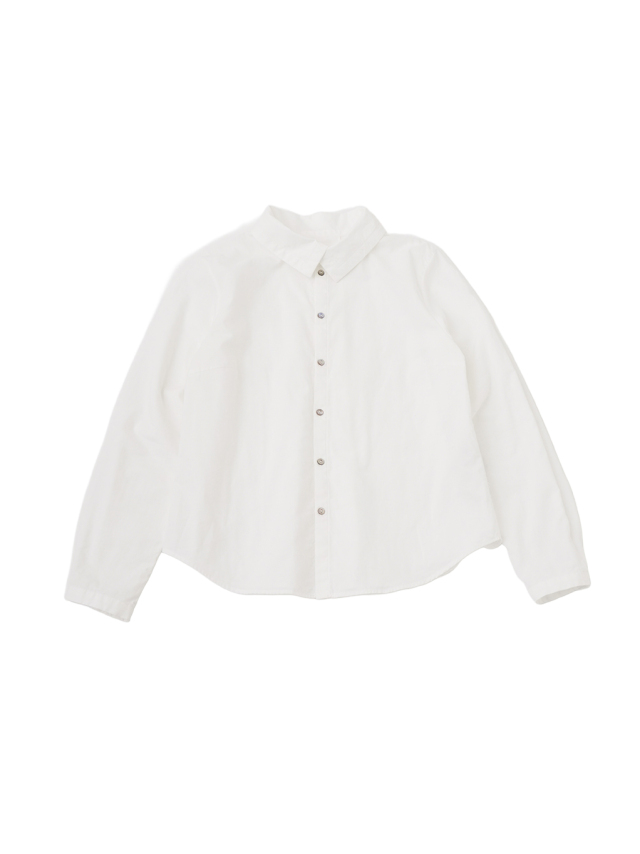 ８０／－ローン二重織　スタンド襟長袖シャツ