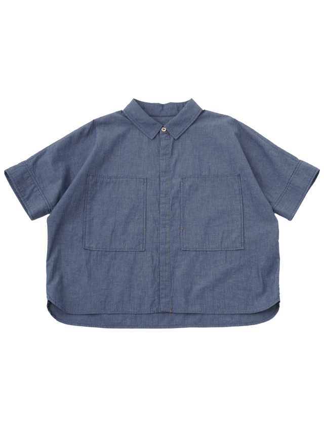 綿麻シャンブレーワッシャードルマン袖シャツ