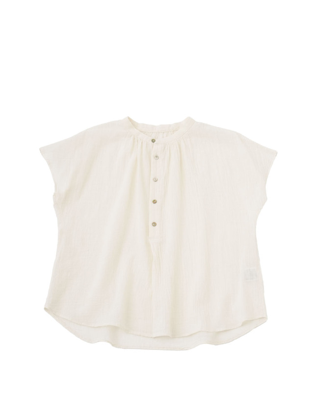 ４０／－×４０／－ガーゼワッシャー　フレンチ袖シャツ