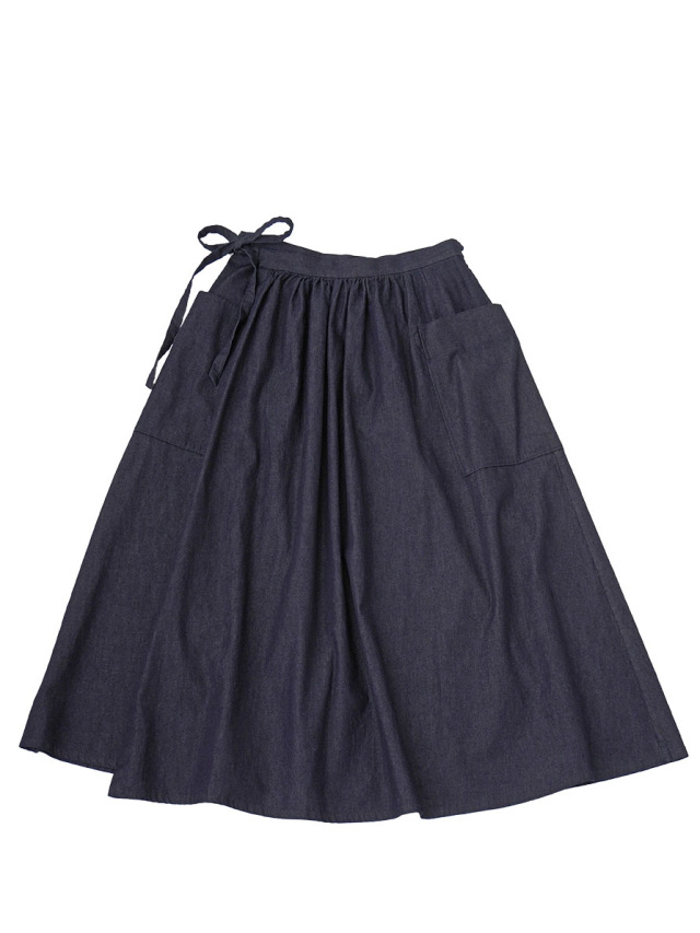 5.5ozデニム巻きスカート 