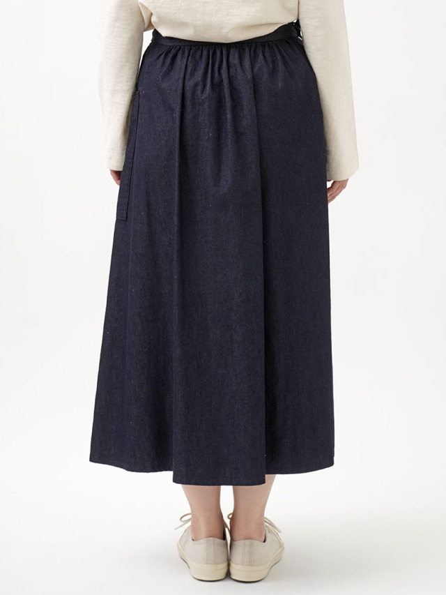 5.5ozデニム巻きスカート 