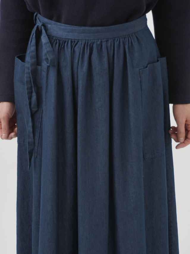 5.5ozデニム巻きスカート 