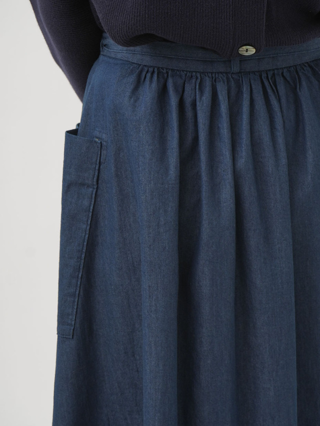 5.5ozデニム巻きスカート 