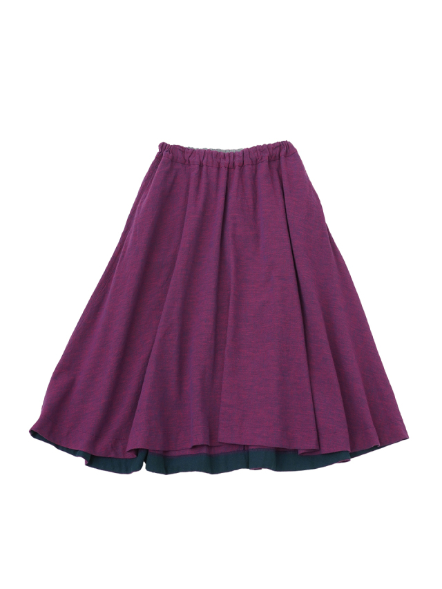 16/-ラフィガーゼシャンブレー ギャザースカート