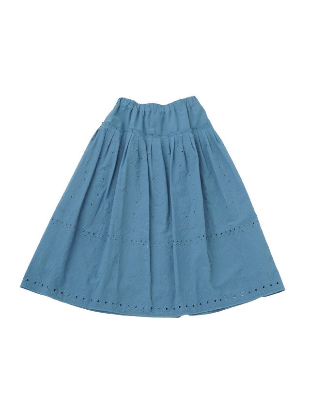 ６０ローン郁子柄レース刺繍　ギャザースカート