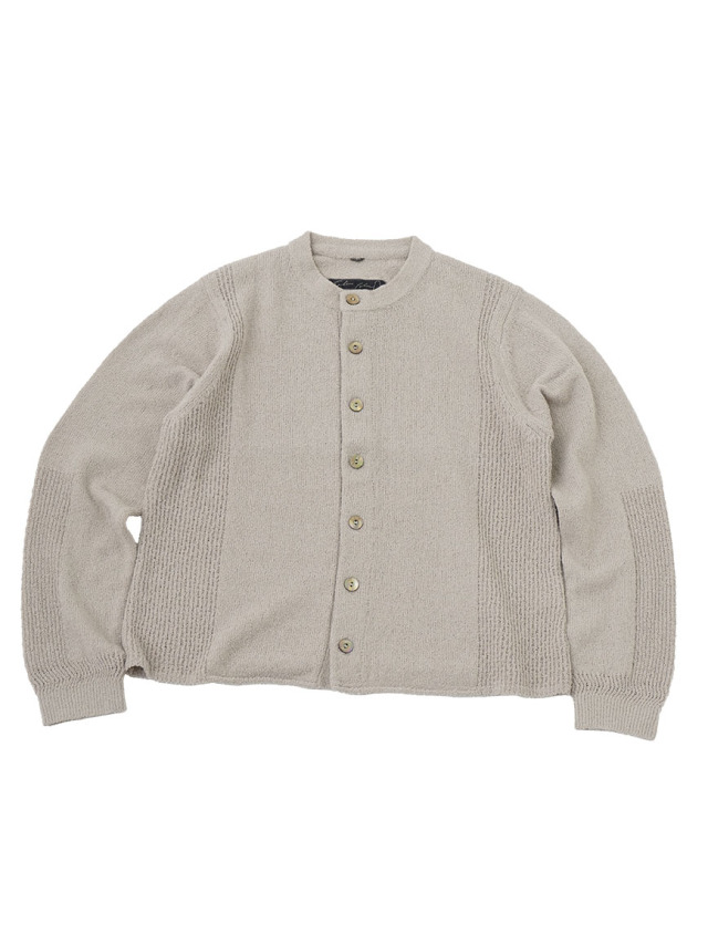 ７Ｇコットンブークレー　クルー襟カーディガン