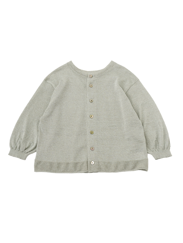 １２Ｇコットンリネン杢　前後着られるカーディガン