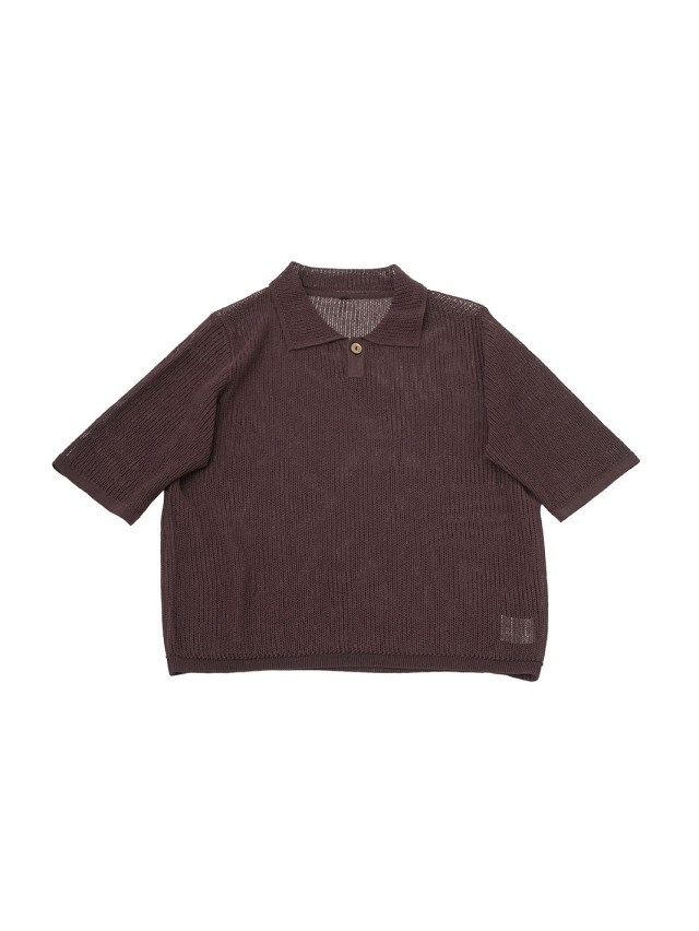 １４Ｇギマコットン　ポロ襟プルオーバー