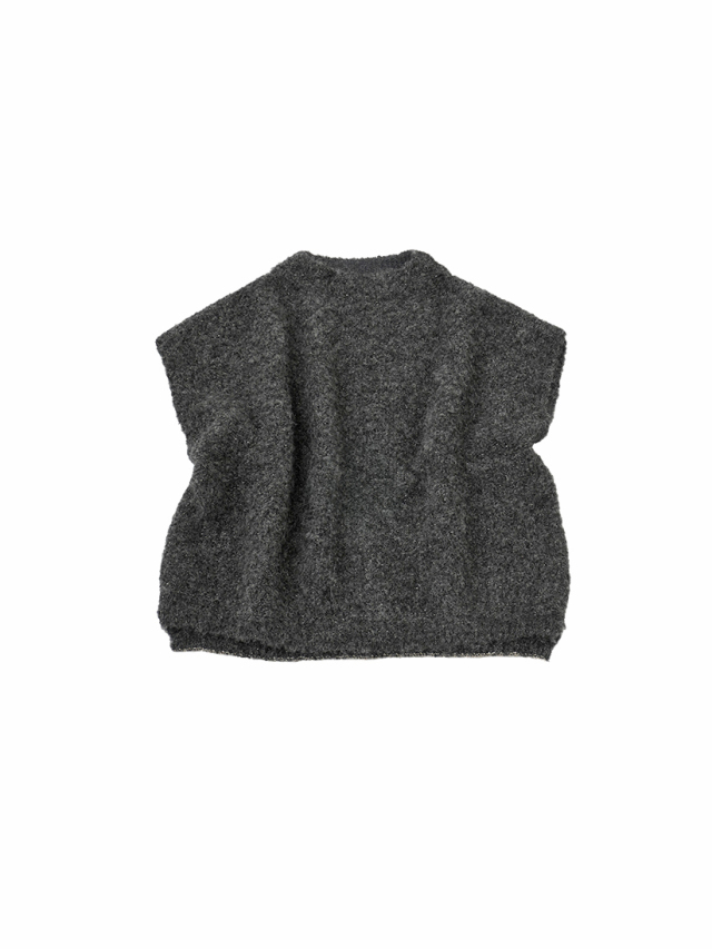 ５Ｇアルパカブークレーラメ　モック襟ベスト