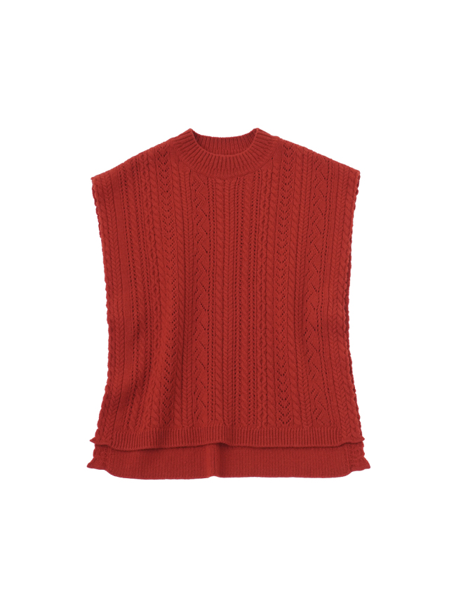 7Gフレンチメリノ クルー襟ベスト