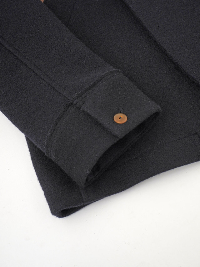 メルトンウィング襟ダブル前コート 