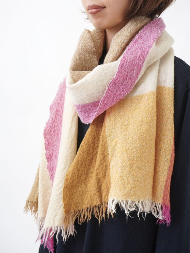 ウール縮絨ストール 