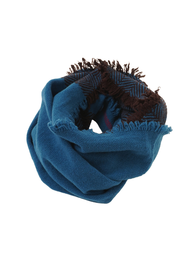 2/28極細ウールヘリンボーン はんぶんこスヌード