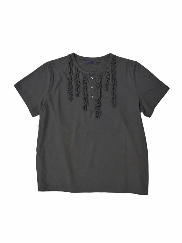 ４０／－ＳＺ強撚度詰め天竺　フリルＴシャツ