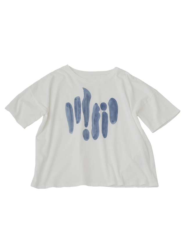 ３０／－ナチュラルソフト天竺　島浪プリントＴシャツ