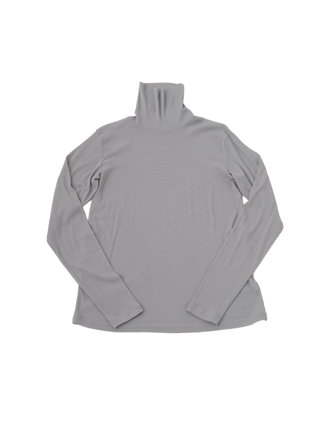 さらさらコットンテレコ　タートル襟長袖Ｔシャツ