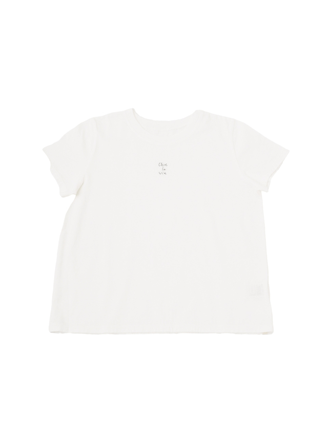 ３０／－ナチュラルソフト天竺　メッセージ刺繍Ｔシャツ