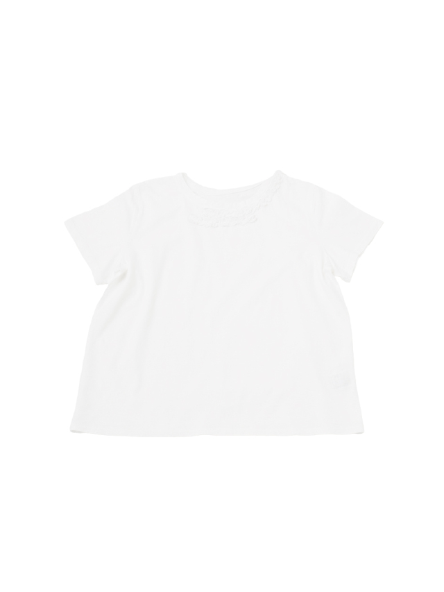 ４０／－ＳＺ強撚度詰め天竺　フリルＴシャツ