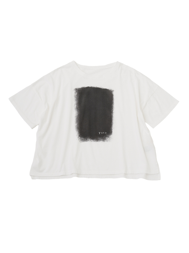 30/-ナチュラルソフト天竺 窓プリントTシャツ