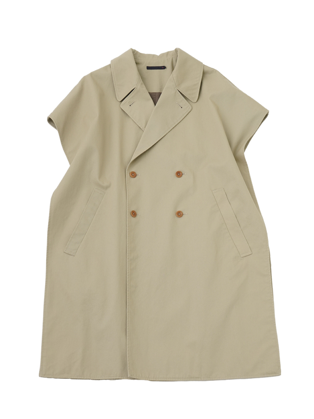 ３／１ツイルクロス　ノースリーブスプリングコート