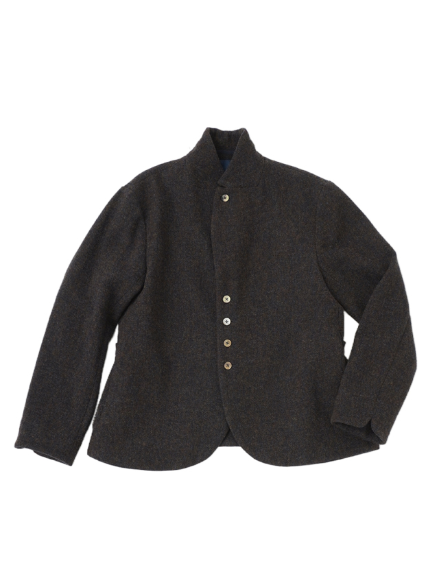 トラディショナルウールヘリンボン　５つ釦ジャケット